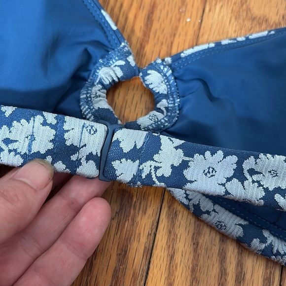 Andie Bikini Set Bonita Top Bikini Bottom Denim Floral size Small NWOT - Picture 7 of 9